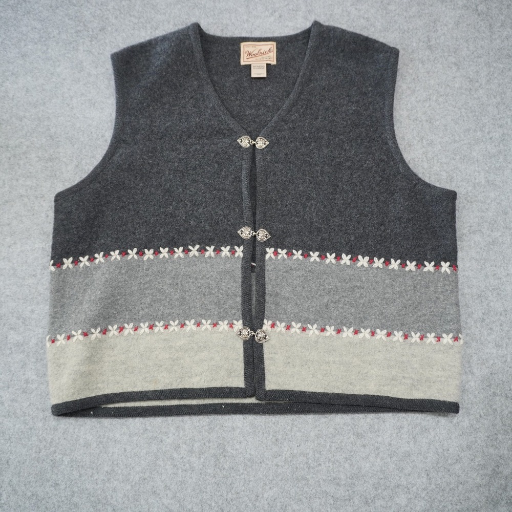 Woolrich Scandinavian Style Knit Wool Sweater Vest Cabincore Women's Size XL